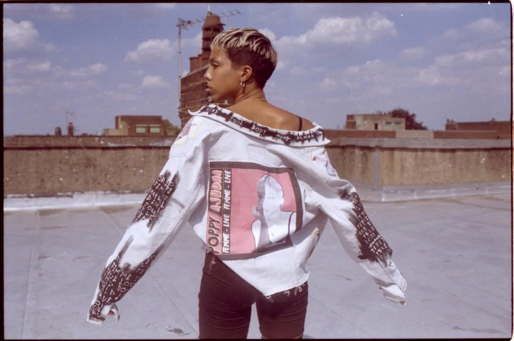 Poppy Ajudha Wearing Custom Denim Jacket 1 of 1