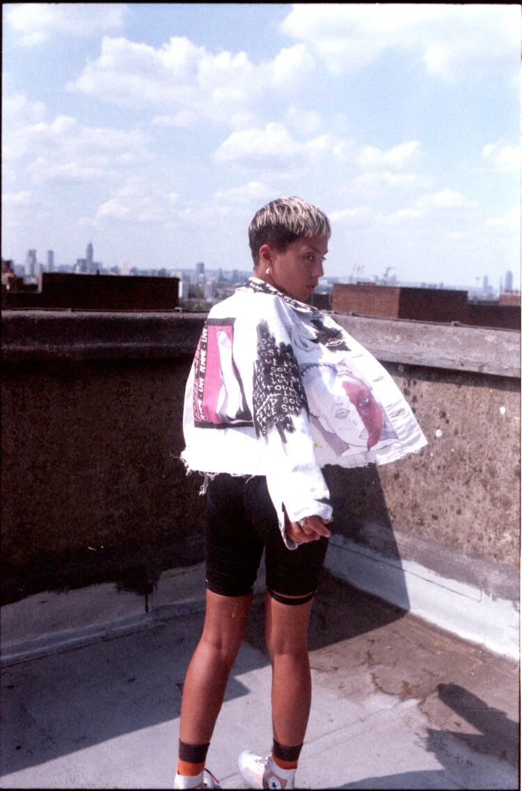 Poppy Ajudha Wearing Custom Denim Jacket 1 of 1