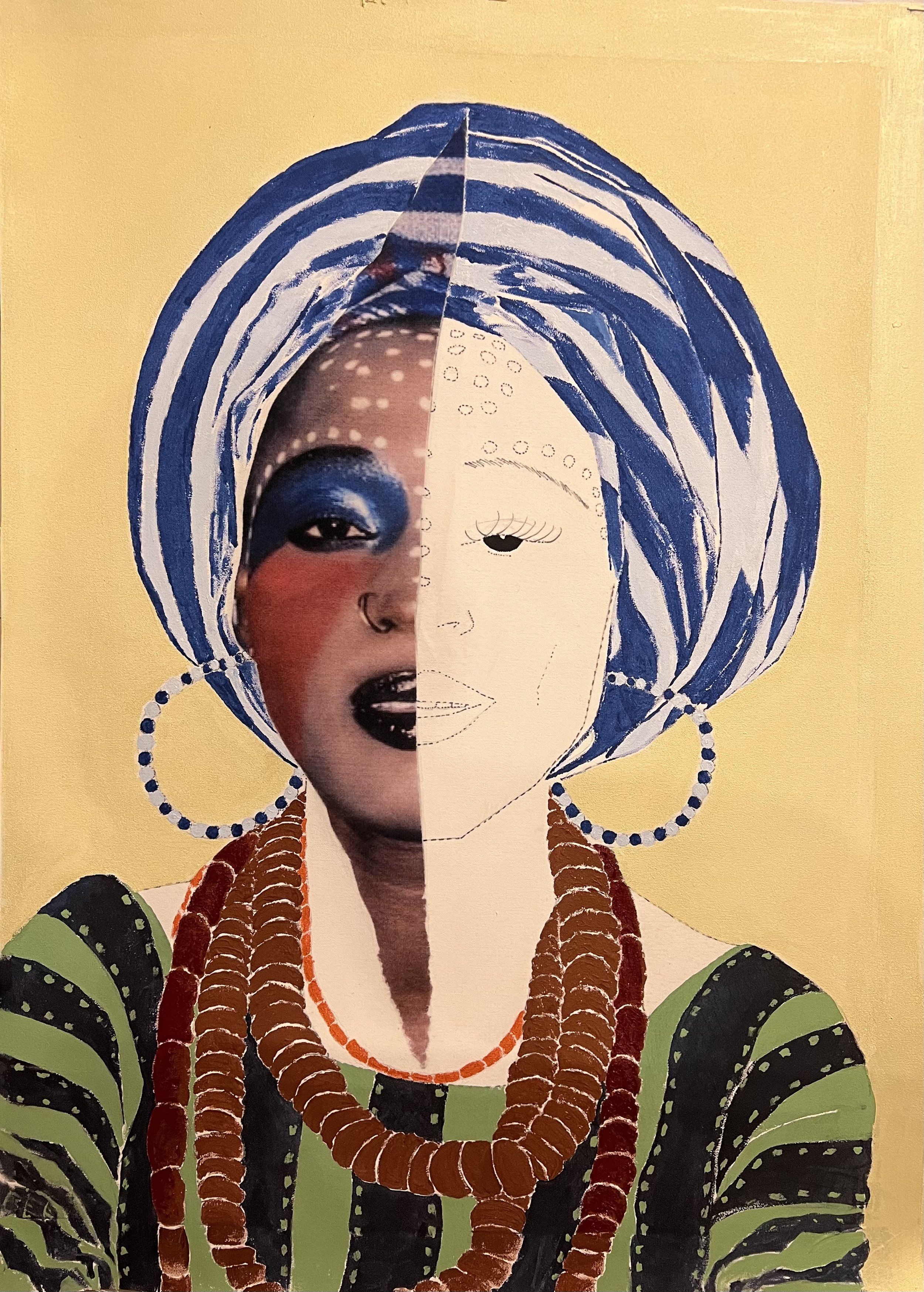 “Kalakuta Queen ii” 2024,  Acrylic & oil stick on canvas50 × 70 cm .jpeg