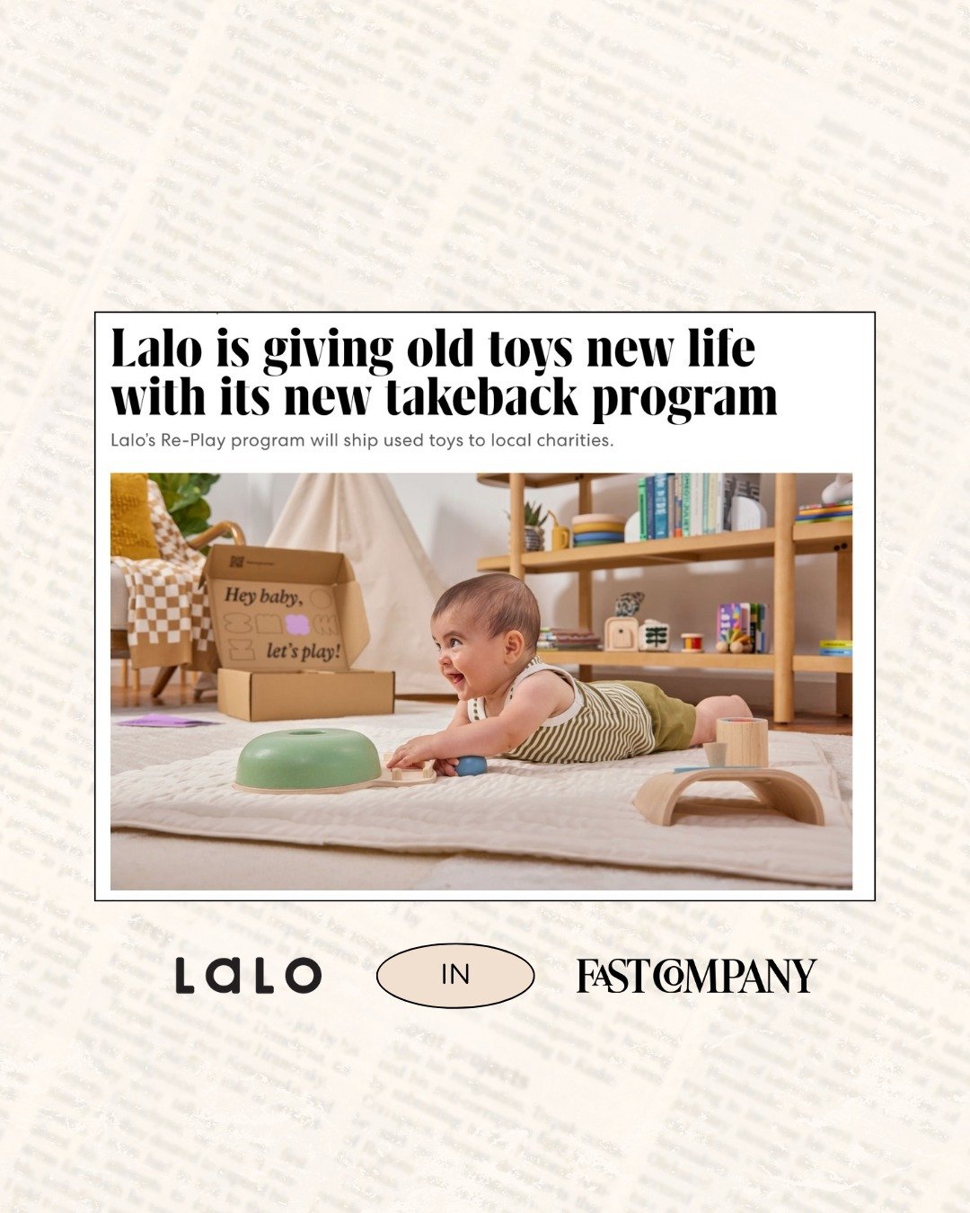 We're inspired by our client @lalo's ingenious new give-back program for toys from their award-winning Play Boxes: Re-Play! Always leading with purpose &amp; designing for future generations, @lalo's Re-Play program is another layer to their deep com