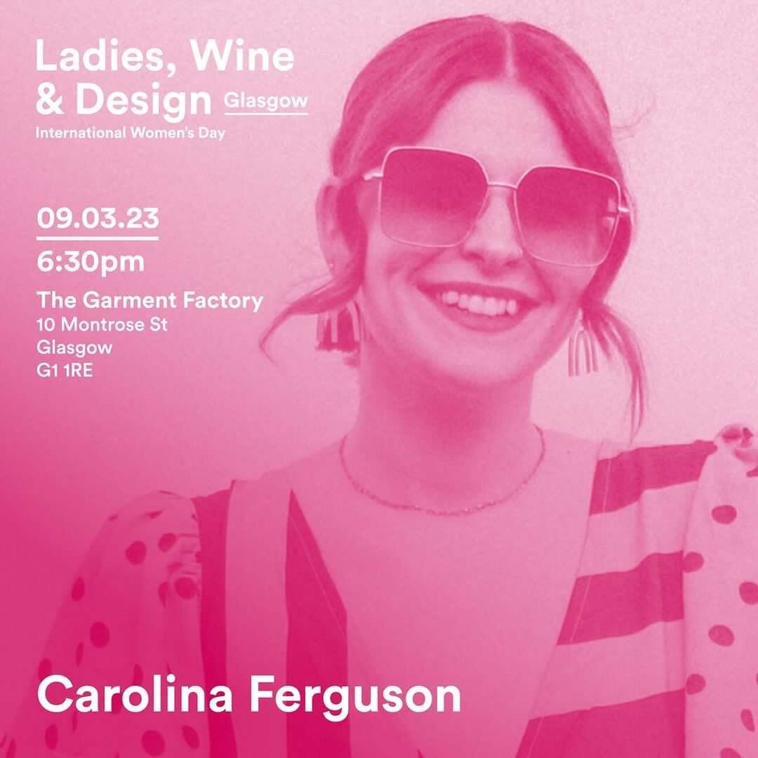 Join me @steele_design_ @fee.sheal @thechattyfreelancer and lots of wonderful creatives on the 9th March to celebrate #internationalwomensday by chatting all things design with wine 🍷 

Big thanks to @lwdglasgow for hosting the event and @ashleigh.r