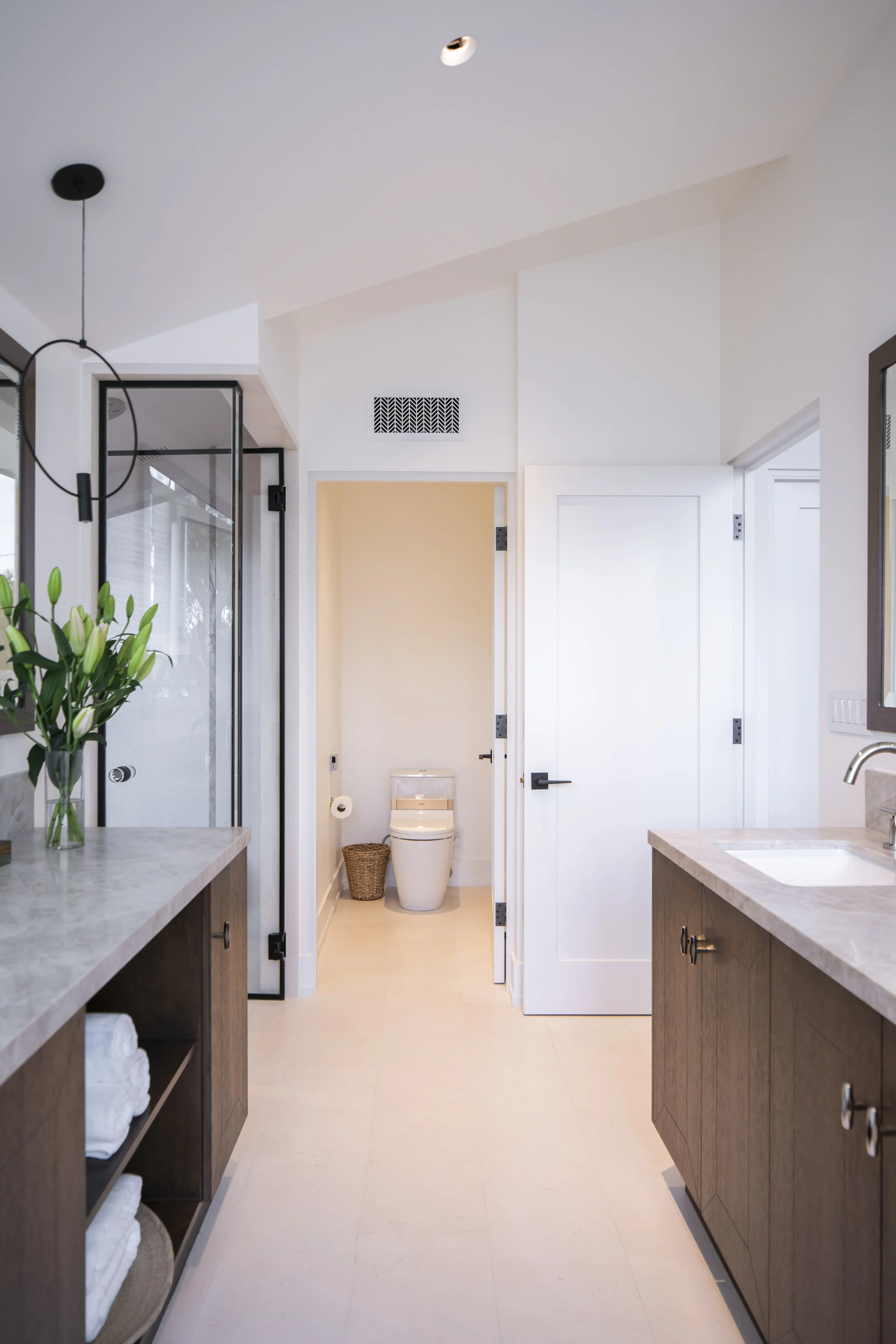 The Master Suite Spa also features the Duravit Sensowash shower toilet designed by Philippe Starck. Nothing is as thorough, as hygienic, as natural and as refreshing as cleansing with water.  This private throne offers a luxury toilet and bidet expe…