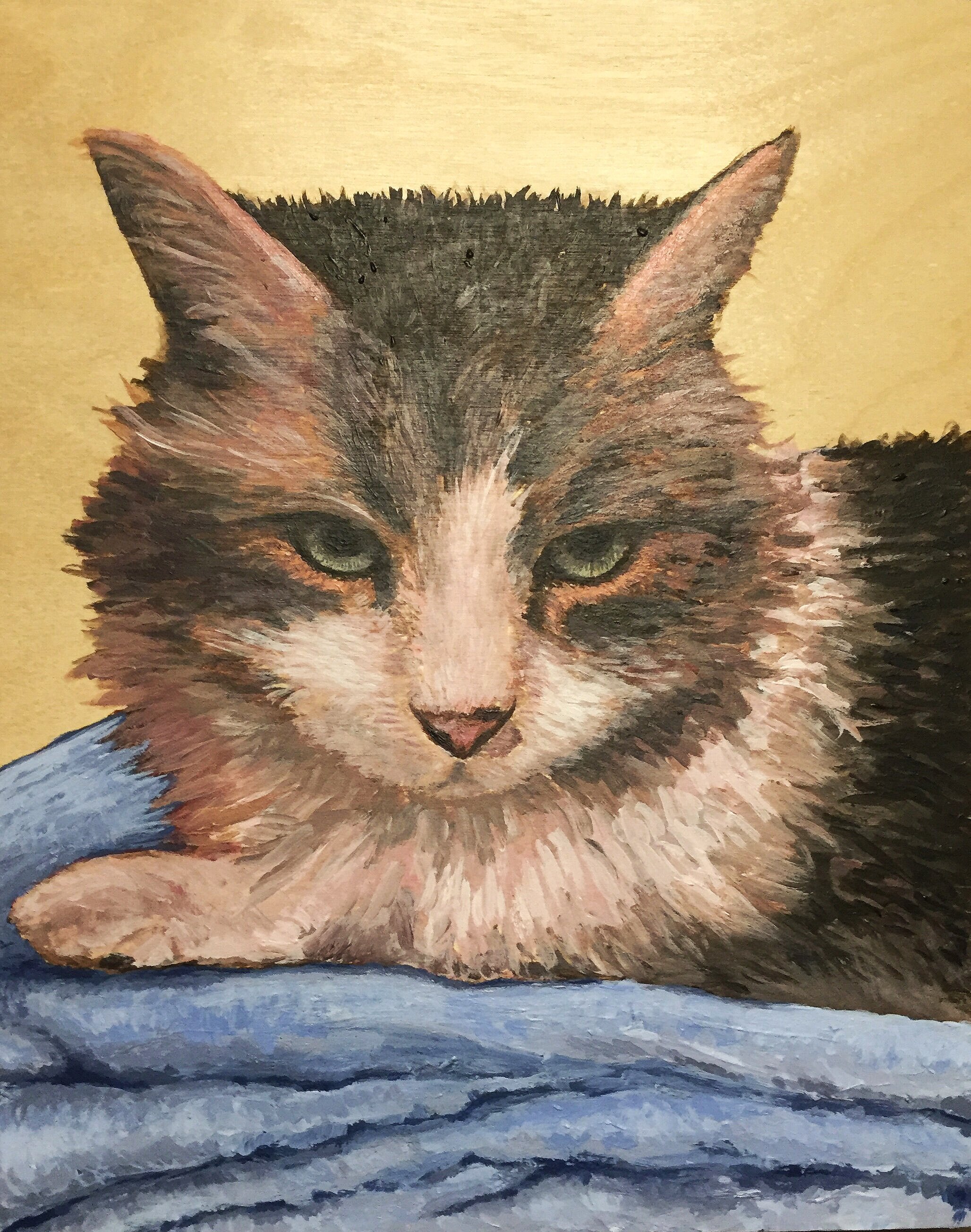"Casey" Acrylic on wooden panel. 2019. 12 x 10 in.
