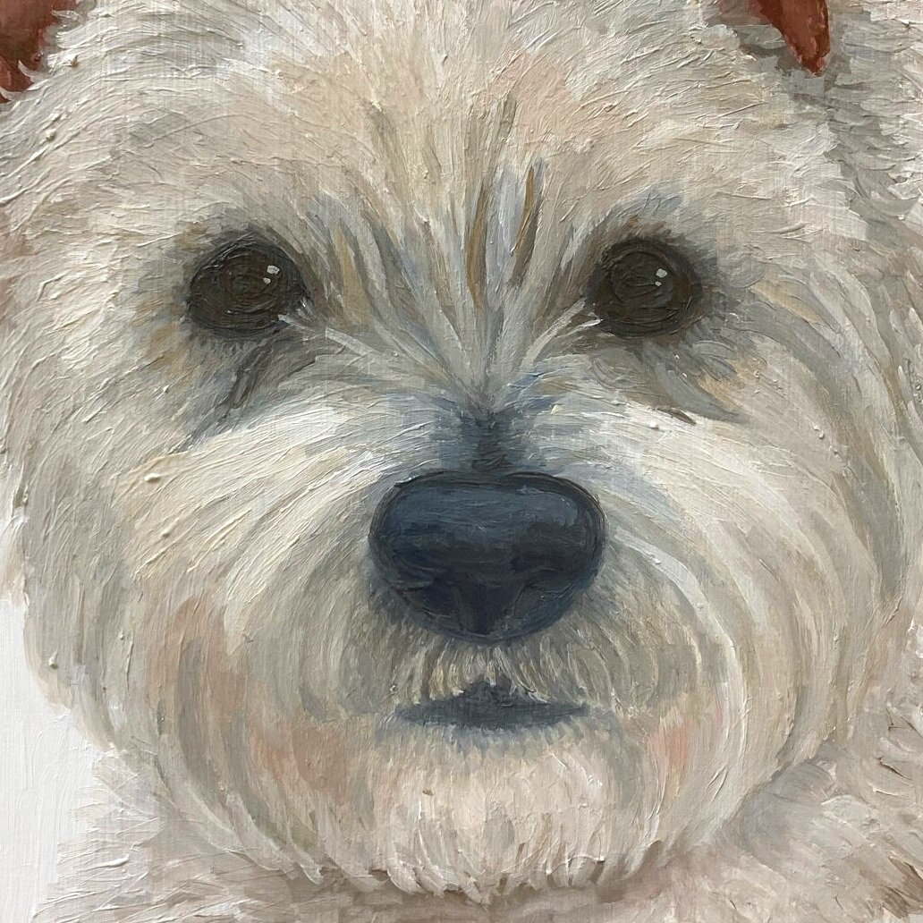 "Momo" Oil on gesso wood panel. March 2021. 12 x 10 in.
