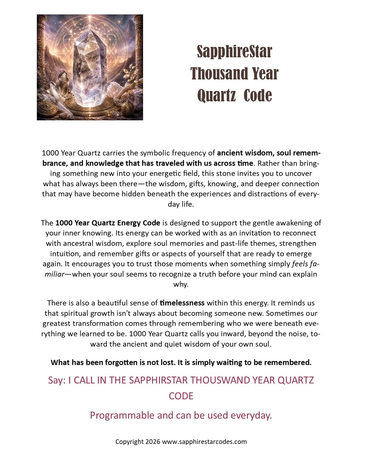 Thousand Year Quartz