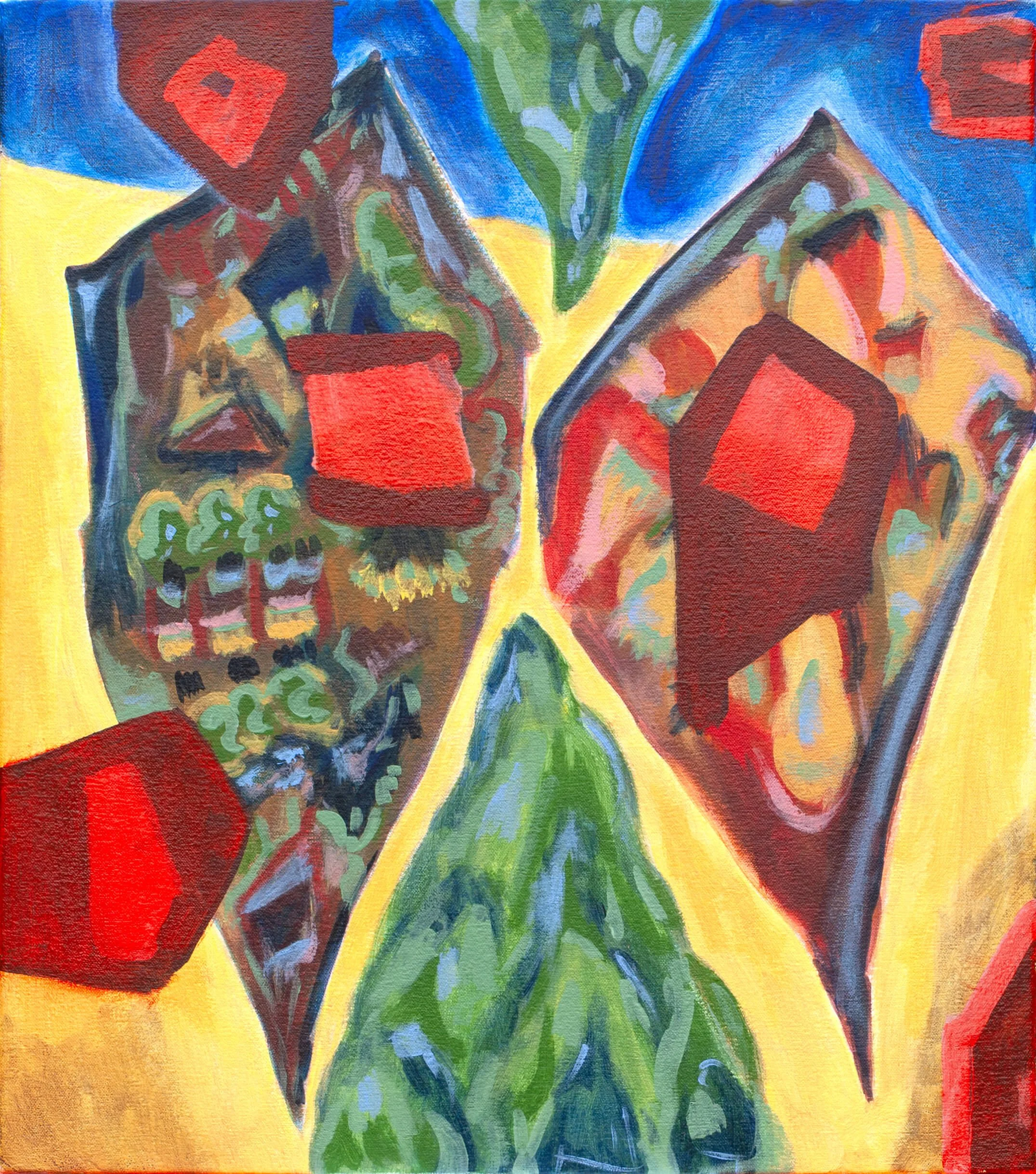  Seams , 2023  
Acrylic on canvas 
18 x 20 inches (45.7 x 50.8 cm)