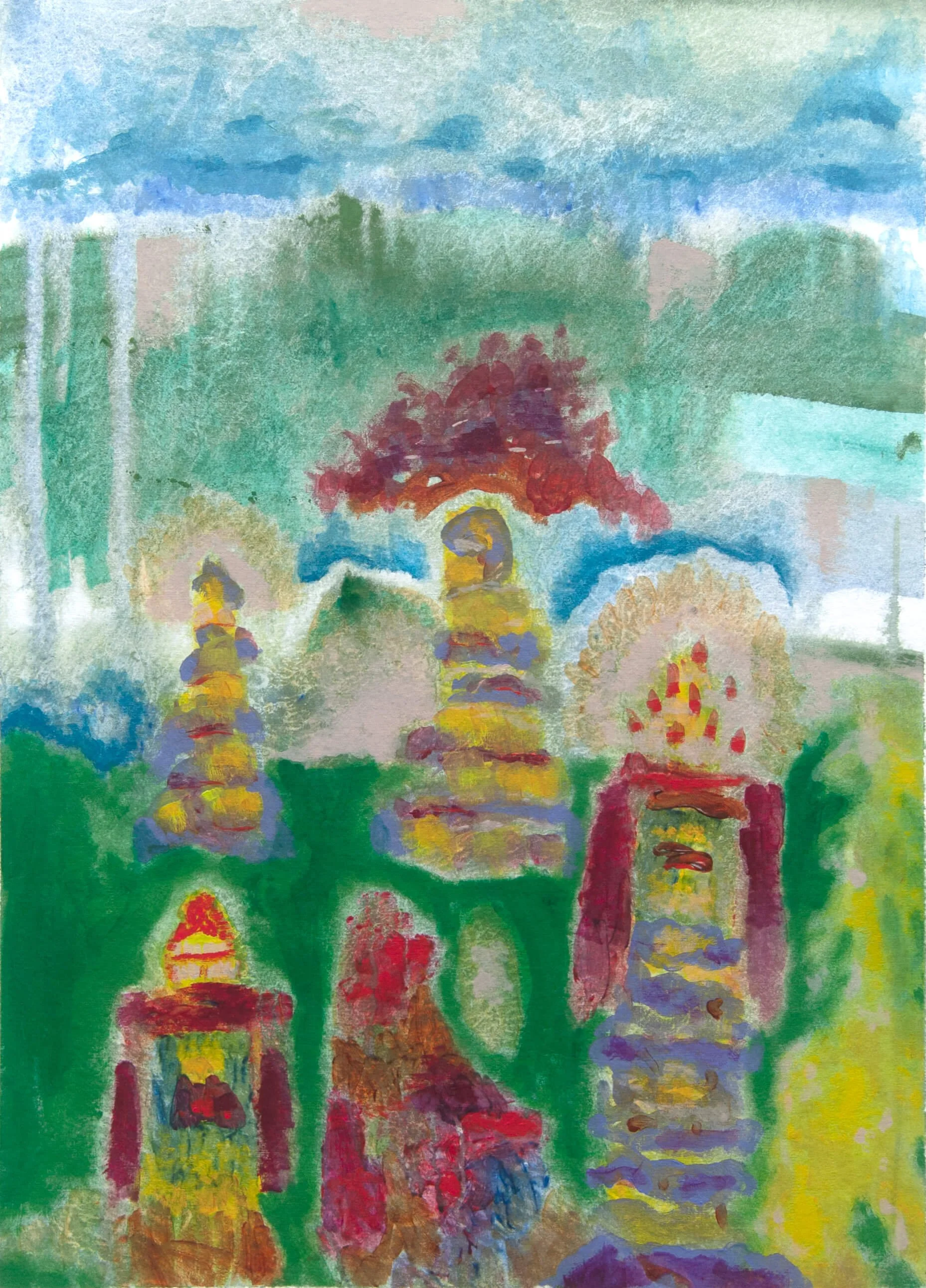  We Are Always Available , 2025  
Acrylic on paper  
22" x 30" (55.9 x 76.2 cm)