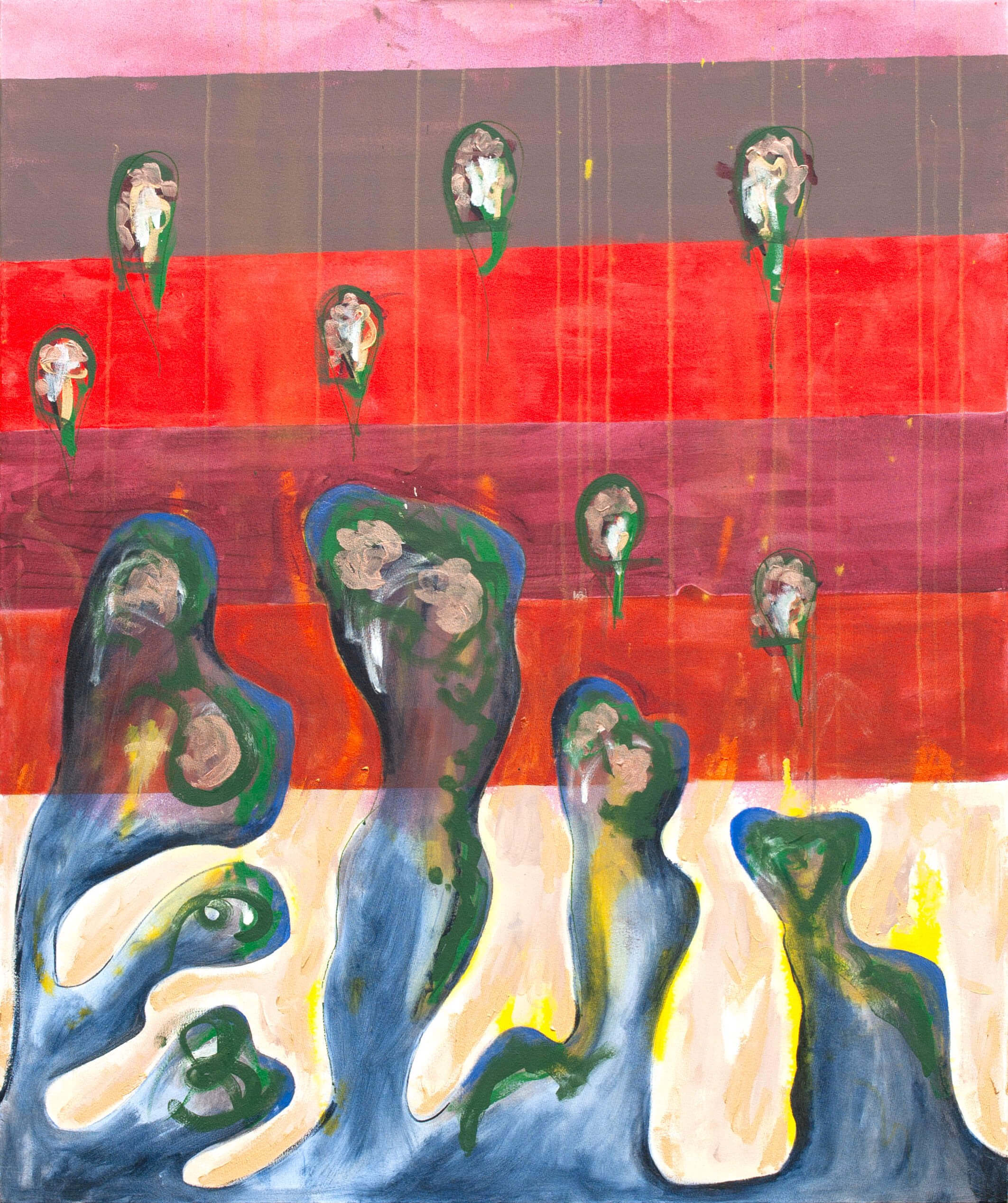  Resulting Affects , 2023   
Acrylic on canvas  
40 x 44 inches (76.2 x 111.8 cm)