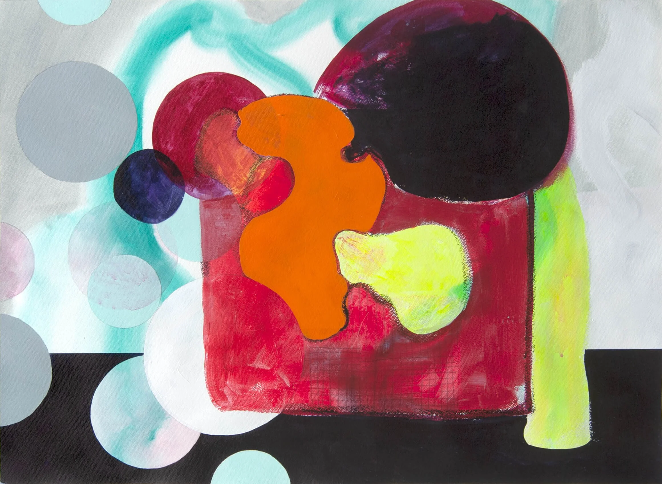  Input , 2025  
Acrylic on paper  
30" x 22" (76.2 x 55.9 cm)