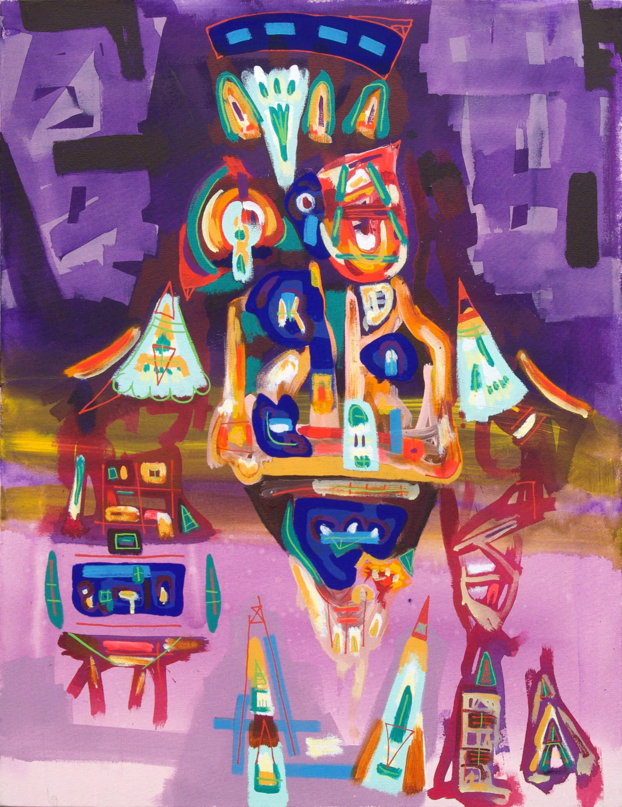  Thounks , 2026  
Acrylic on canvas  
30 x 40 (76.2 x 101.6 cm)