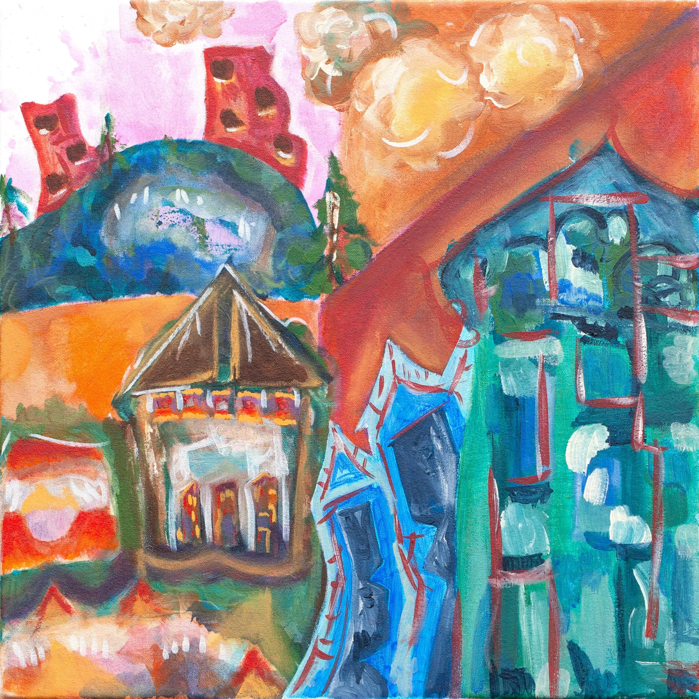  Exhumed 5 , 2023  
Acrylic on canvas 
18 x 20 inches (45.7 x 50.8 cm)