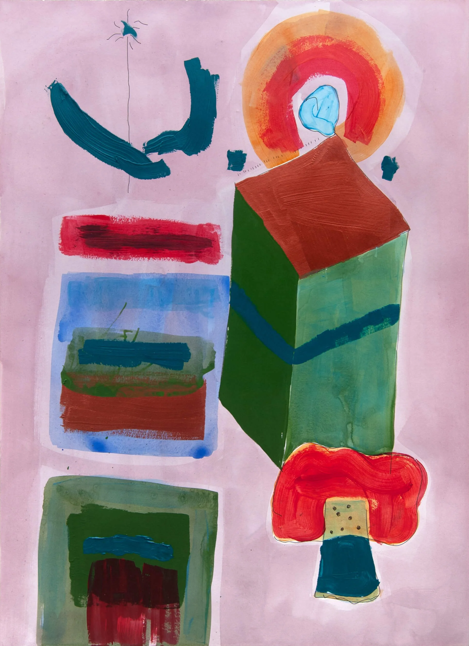  Anger Awaits Everyone , 2025  
Acrylic on paper  
22" x 30" (55.9 x 76.2 cm)
