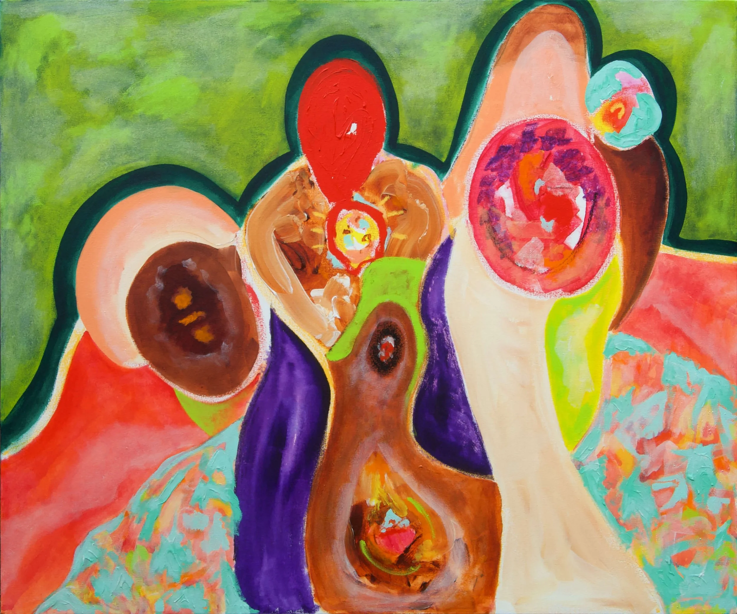 Pig Pile Soul , 2026  
Acrylic on canvas  
48 x 40 in. (121.9 x 101.6 cm)