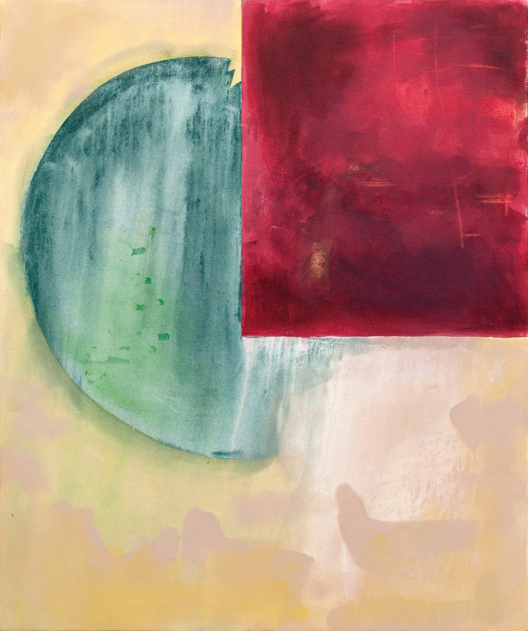  Particular Kind of Love , 2024   
Acrylic on canvas  
40 x 44 inches (76.2 x 111.8 cm)