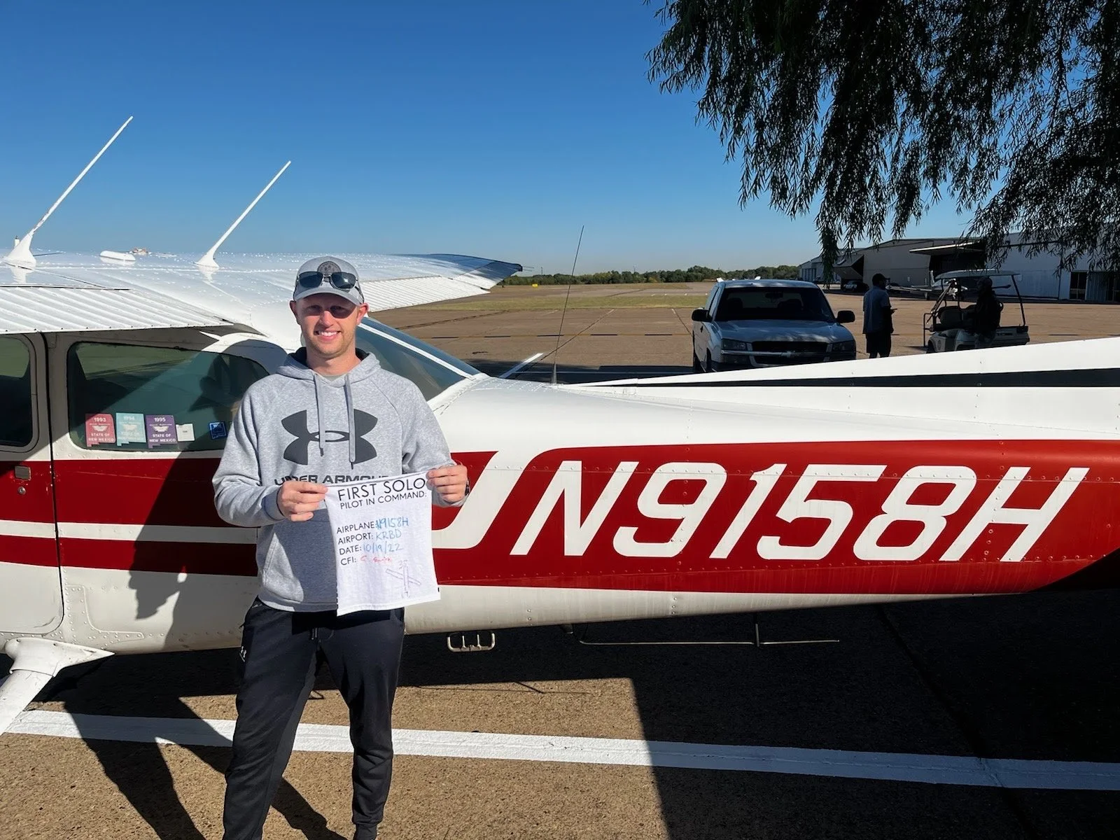Clayton first solo - he is now one of our most senior CFI's.
