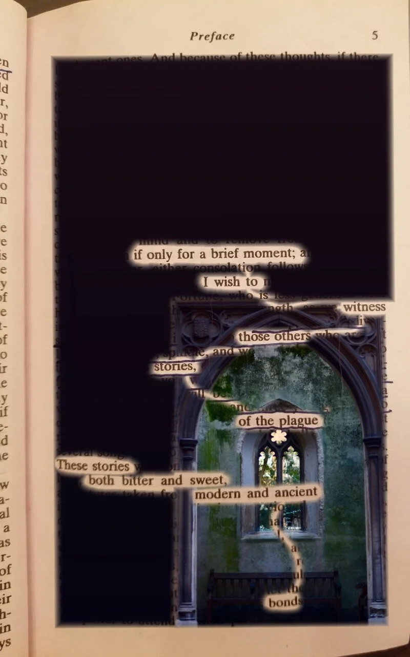 If only for a brief moment, 
I wish to witness
those other stories of the plague.
Stories
both bitter and sweet,
modern and ancient,
bond—