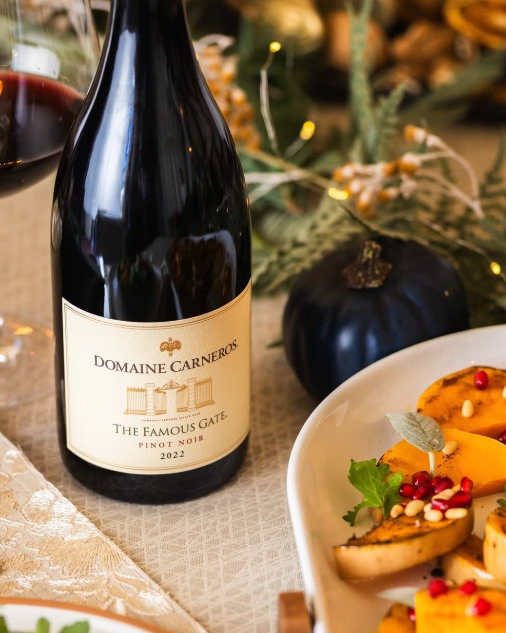 There&rsquo;s no better companion for your autumn table than a Carneros Pinot Noir. 

One of @@domainecarneros' few still wines, The Famous Gate Pinot Noir honors three decades of cultivating rare Swan selection Pinot Noir across the estate. The 2022