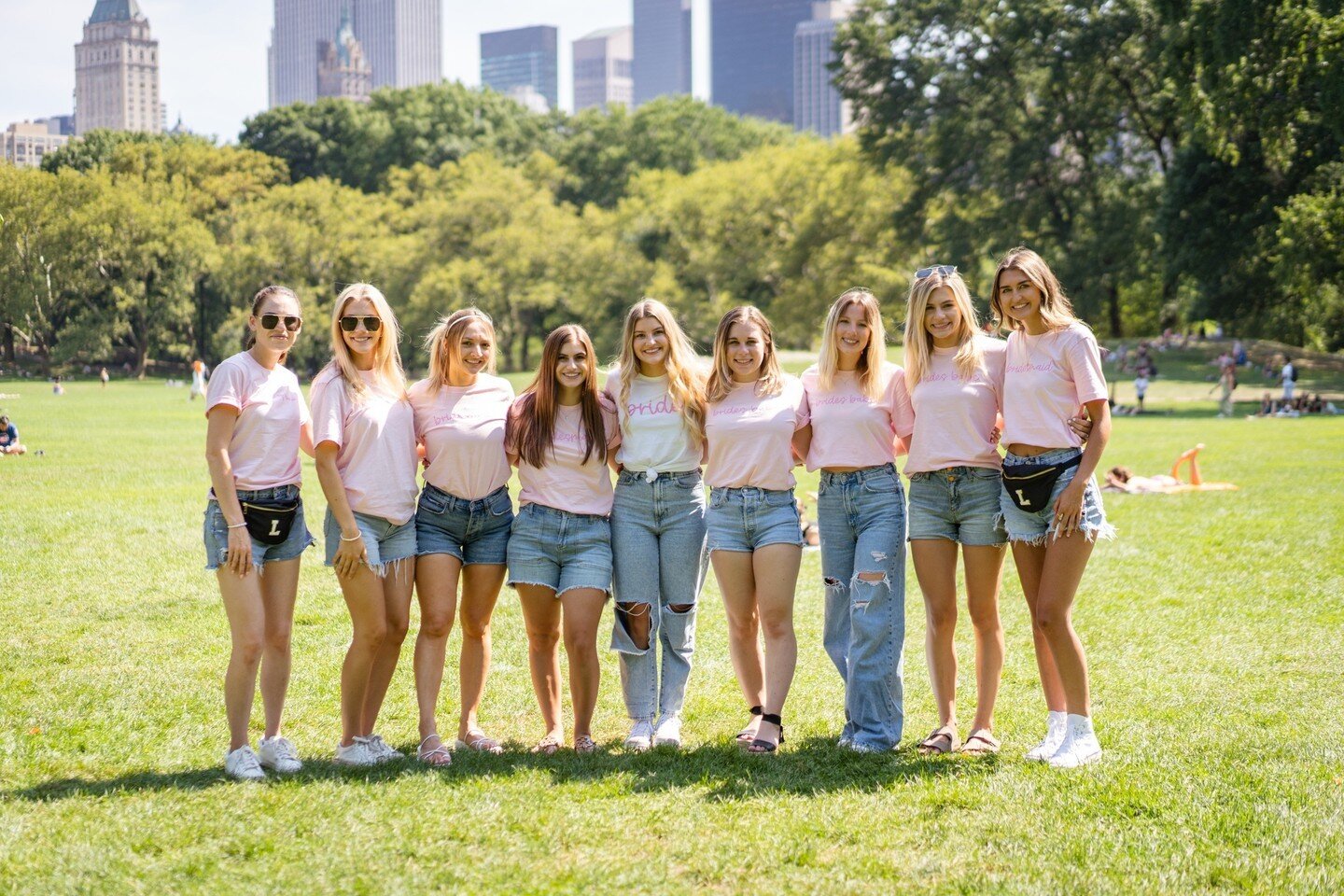 What's a bride tribe without matching shirts? 💕👰🏻&zwj;♀️ Loving these shirts from @sprinkedbypinkshop⁠
⁠
Bride: @callienealll⁠
Planning:@thecollectivecreativeco⁠
Photography: @properpix⁠
Picnic: @picnicandpeonies Acrylics: @kulgra⁠
Shirts: @sprink