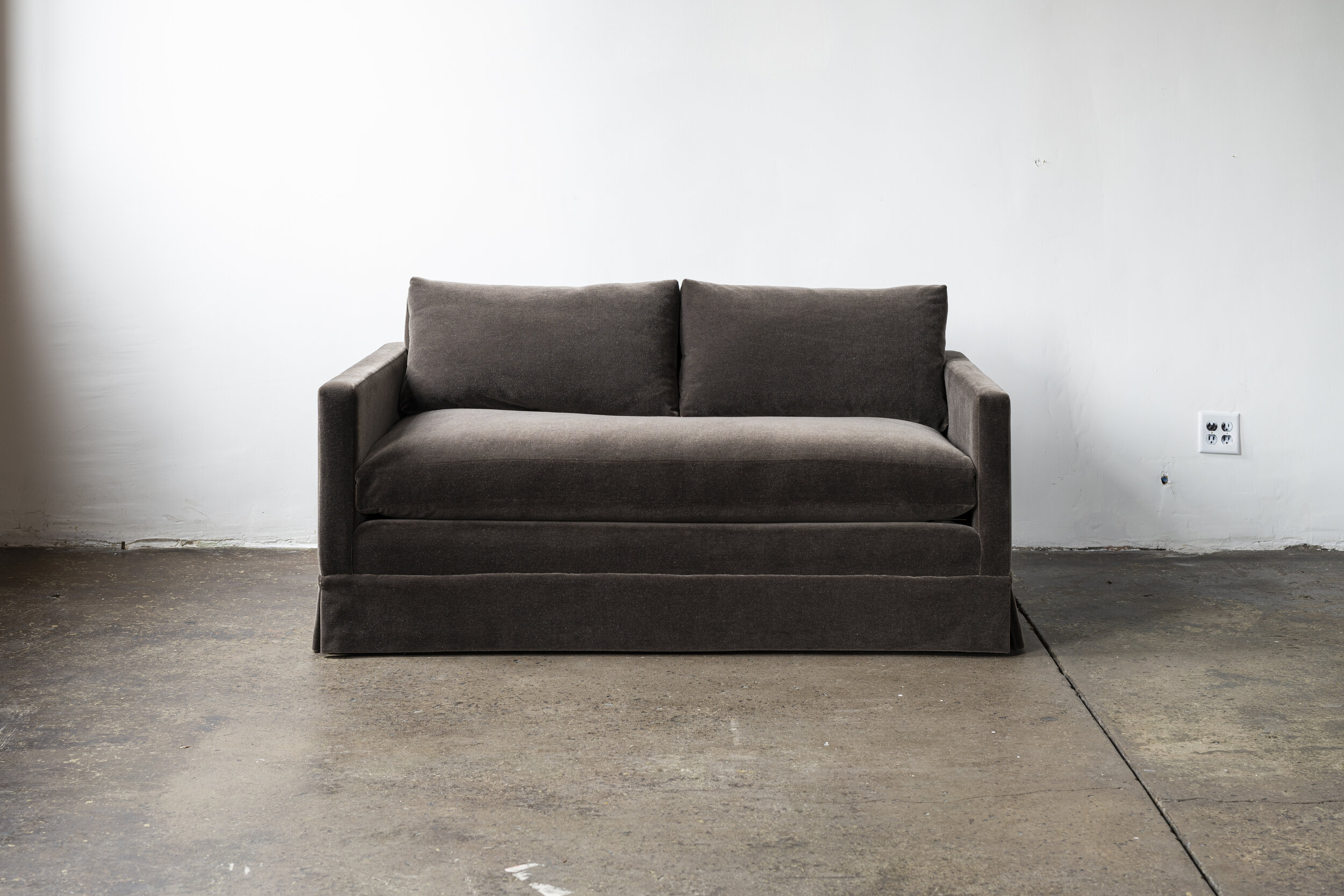 Skirted Mohair Loveseat