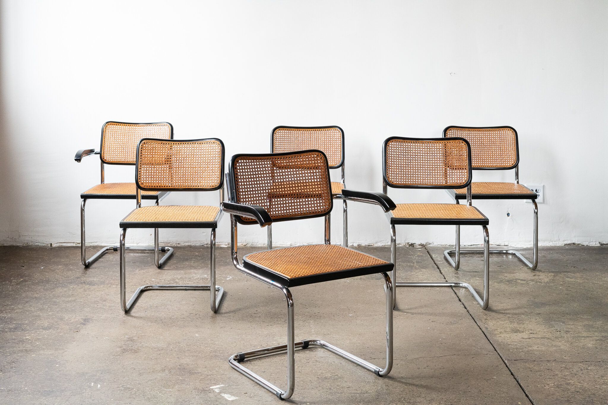 Marcel Breuer Cane Dining Chairs