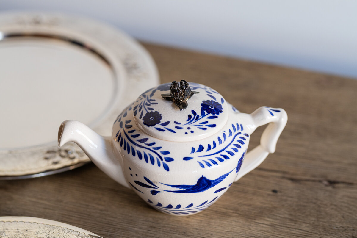 Los Castillo Blue and White Teapot 