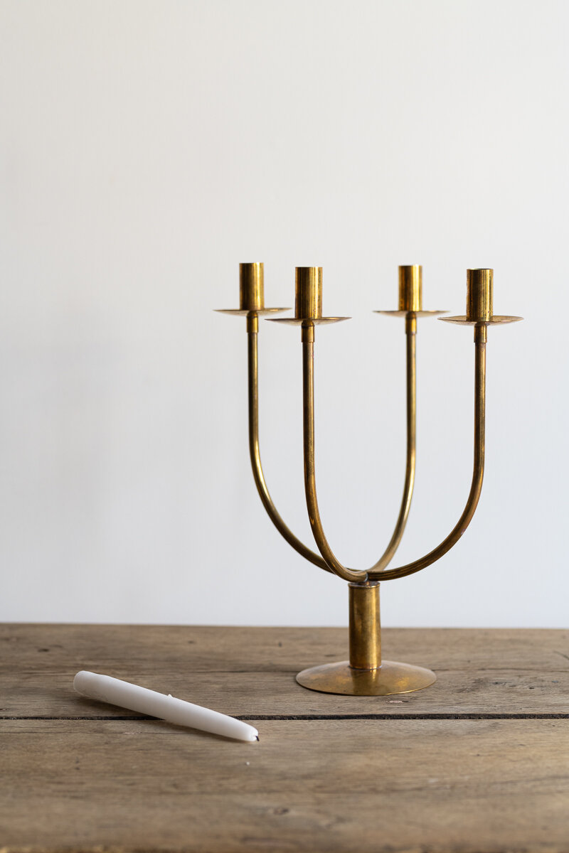 Hayno Focken Brass Candelabra