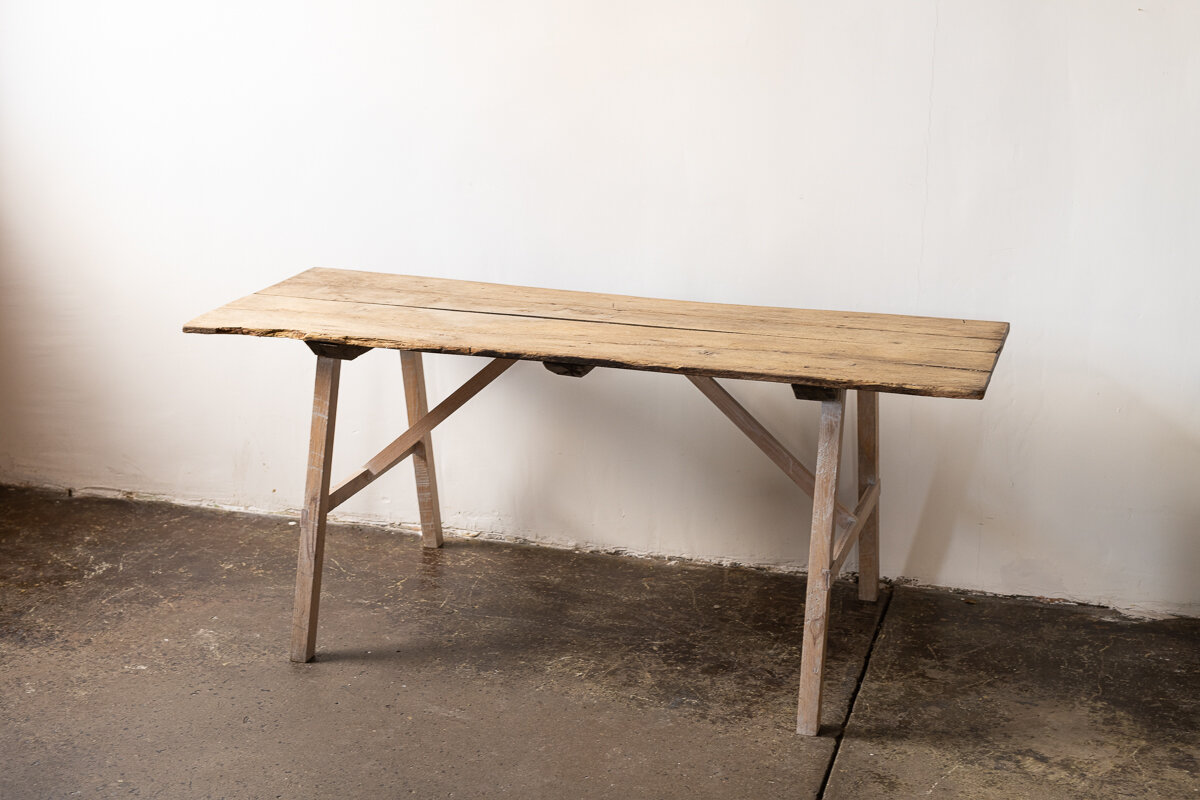 Rustic Oak Trestle Table