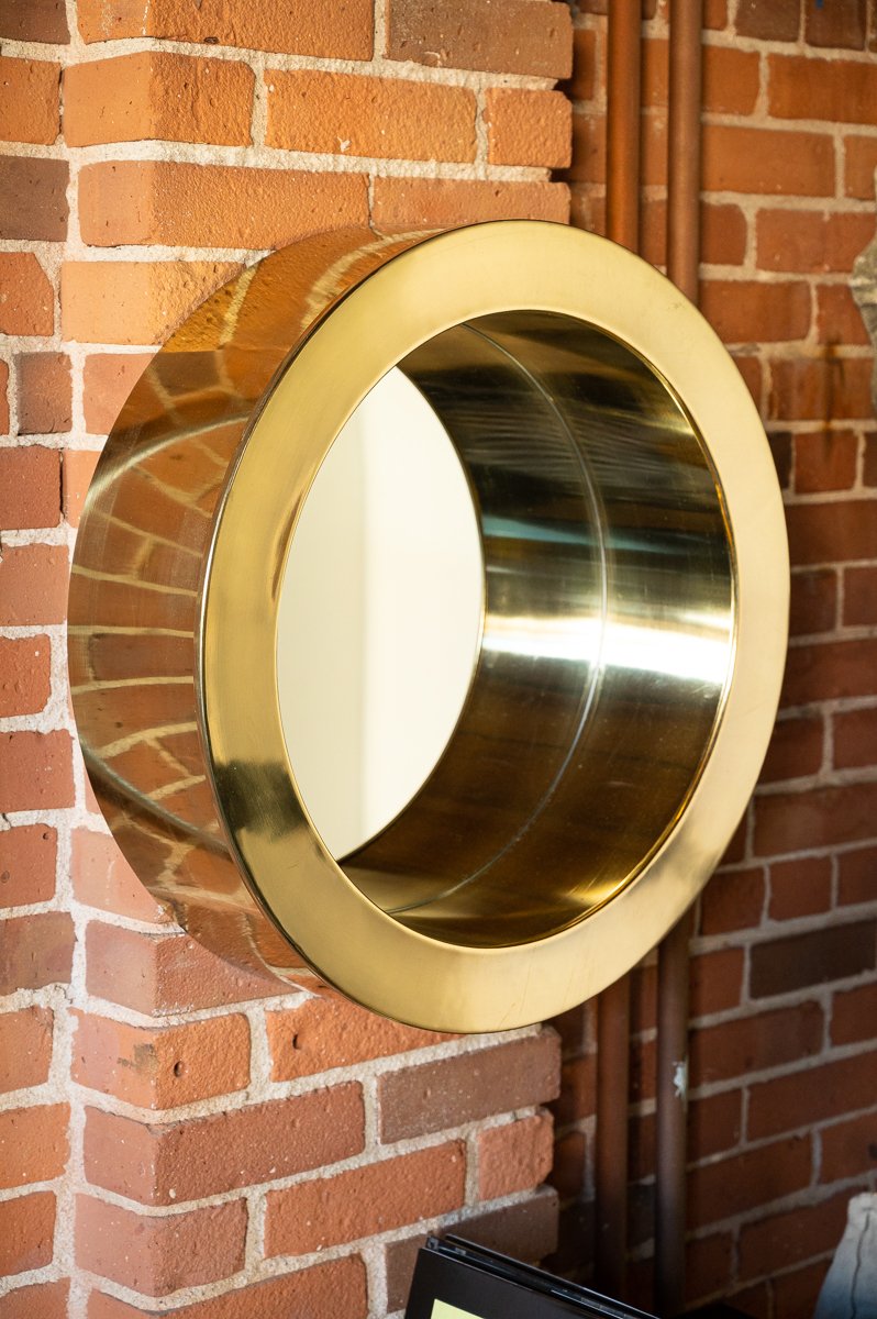 Curtis Jere Brass Porthole Mirror 