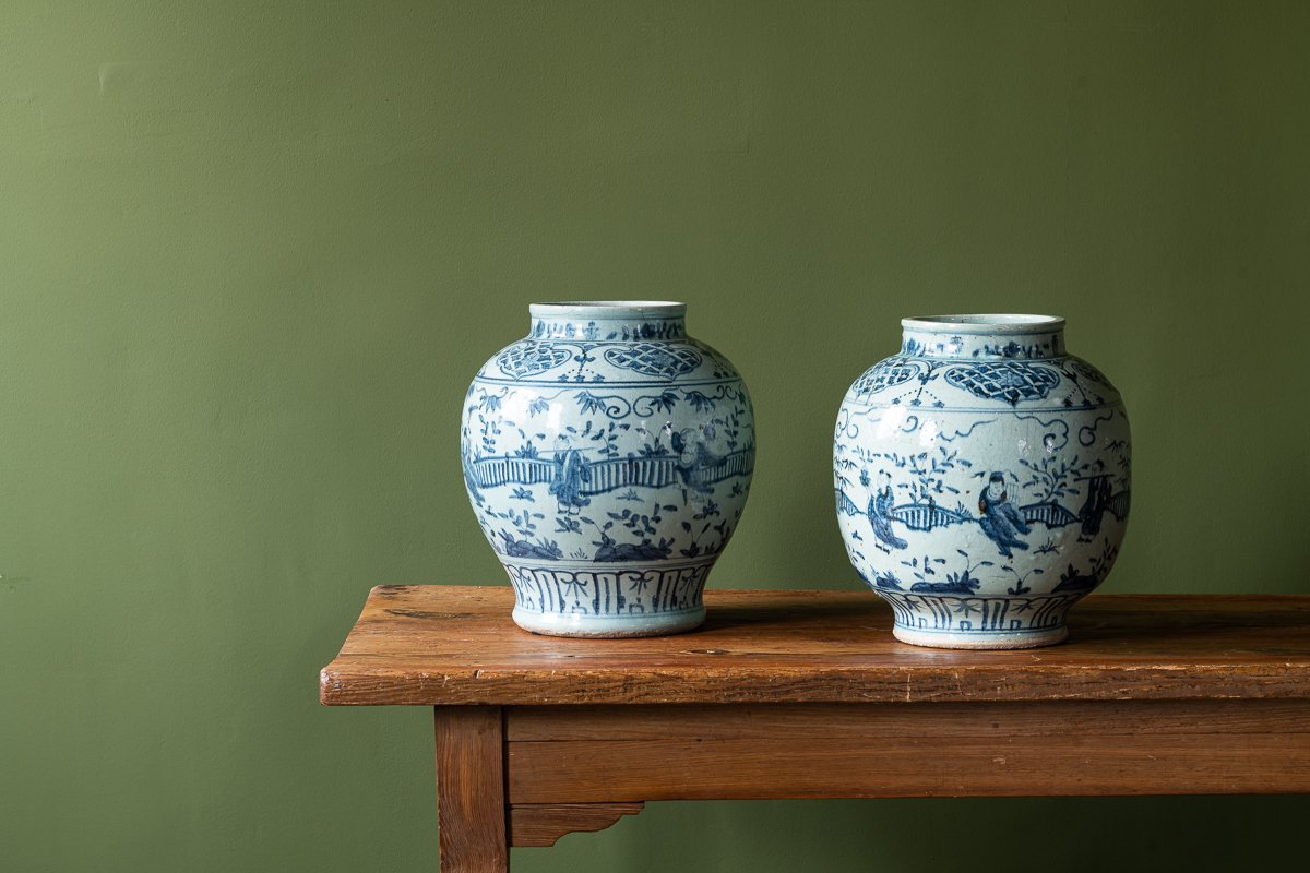 Asian Blue and White Vases