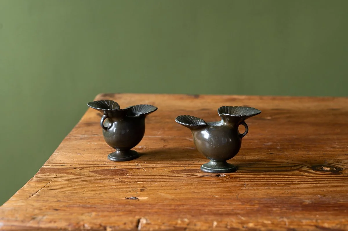 Just Andersen Pair of Art Deco Metal Vases