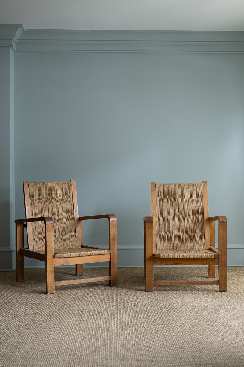 Pair of Spanish Wooden Chairs 