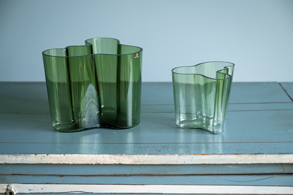 Alvar Alto Green Glass Vases 