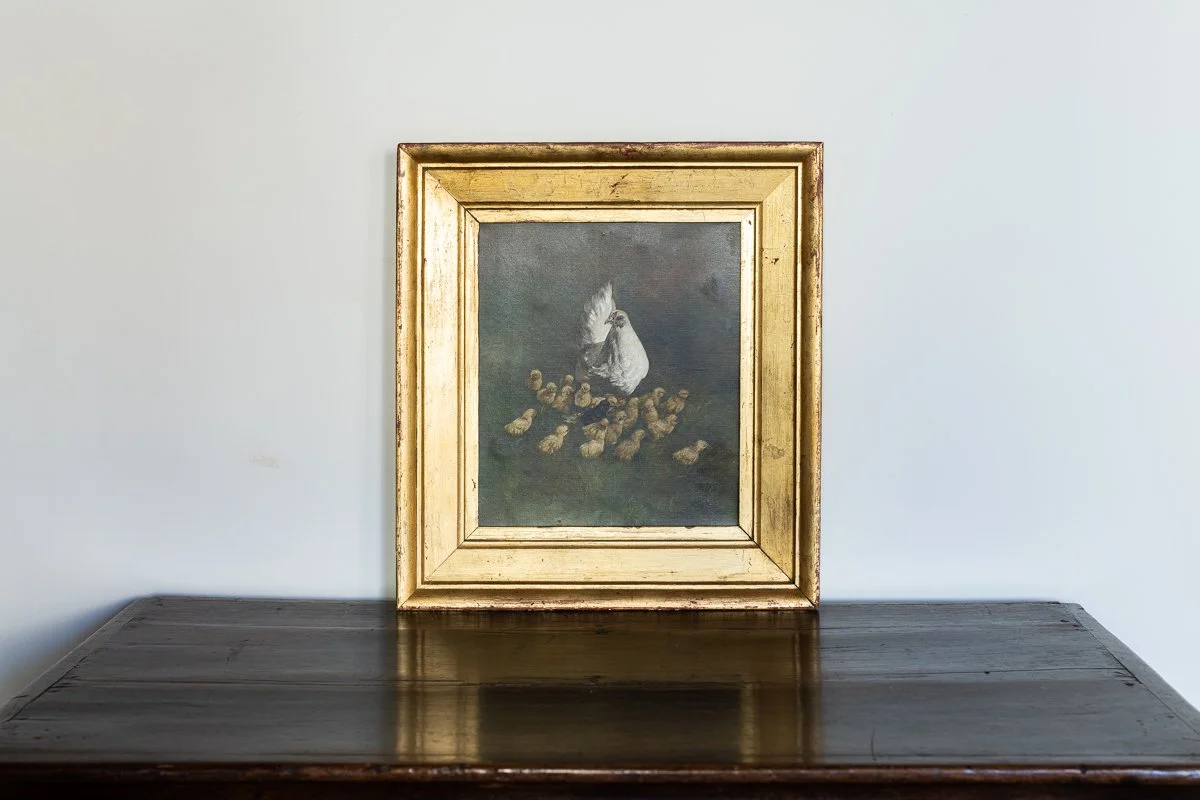 Chickens Oil Painting