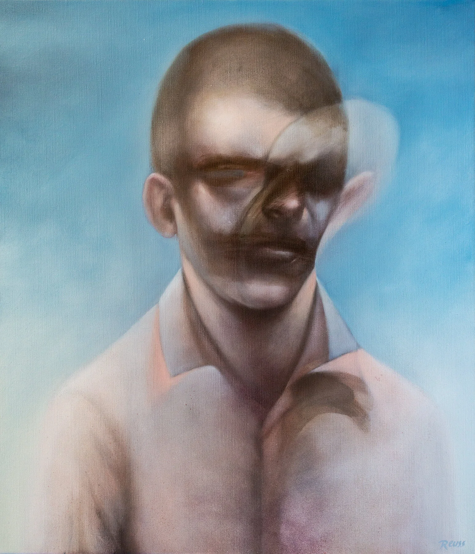 XANNY SUNDAY. Oils, acrylics, spray paint & charcoal on canvas, 70x60 cm. 2020