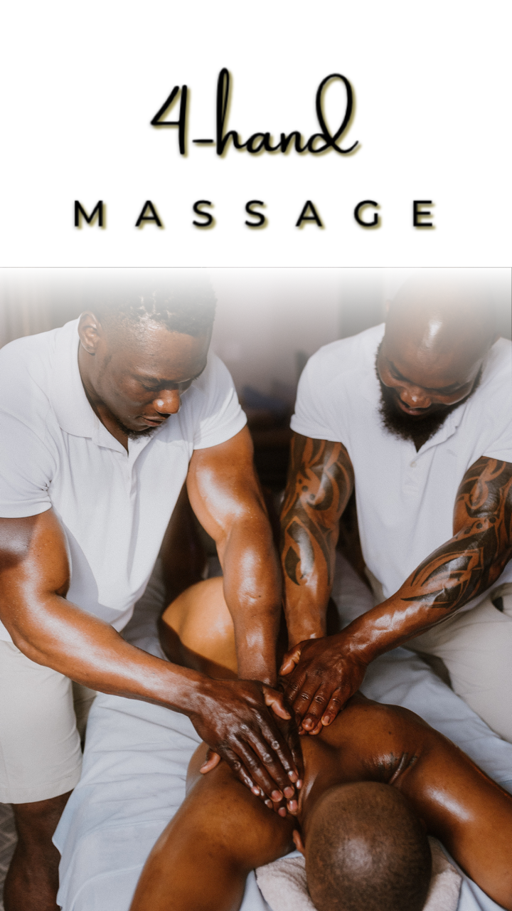 "4-Hand Synchronised Massage – An indulgent luxury experience where two skilled therapists work in harmony to deliver ultimate relaxation through synchronized movements."