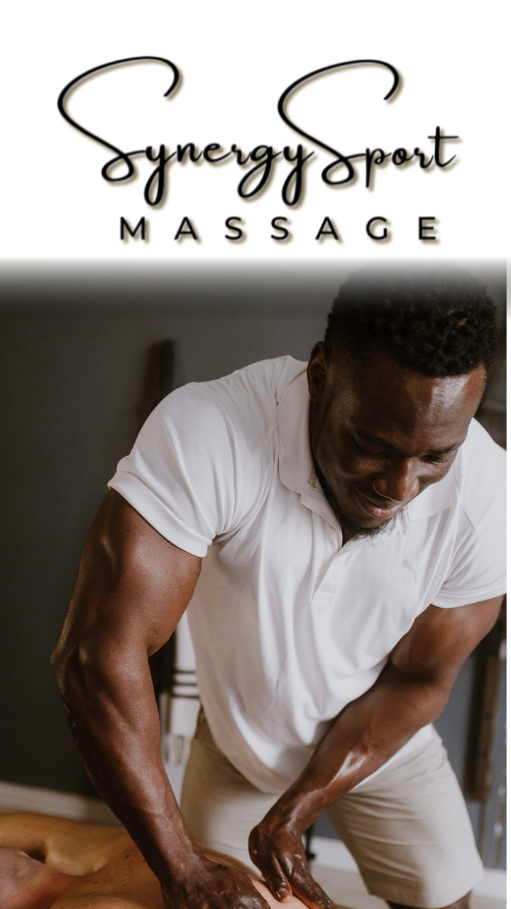 "Synergy Sport Massage – A strong, deep-tissue massage for athletes, injury recovery, and muscle relaxation. Includes trigger point therapy for high-performance recovery."