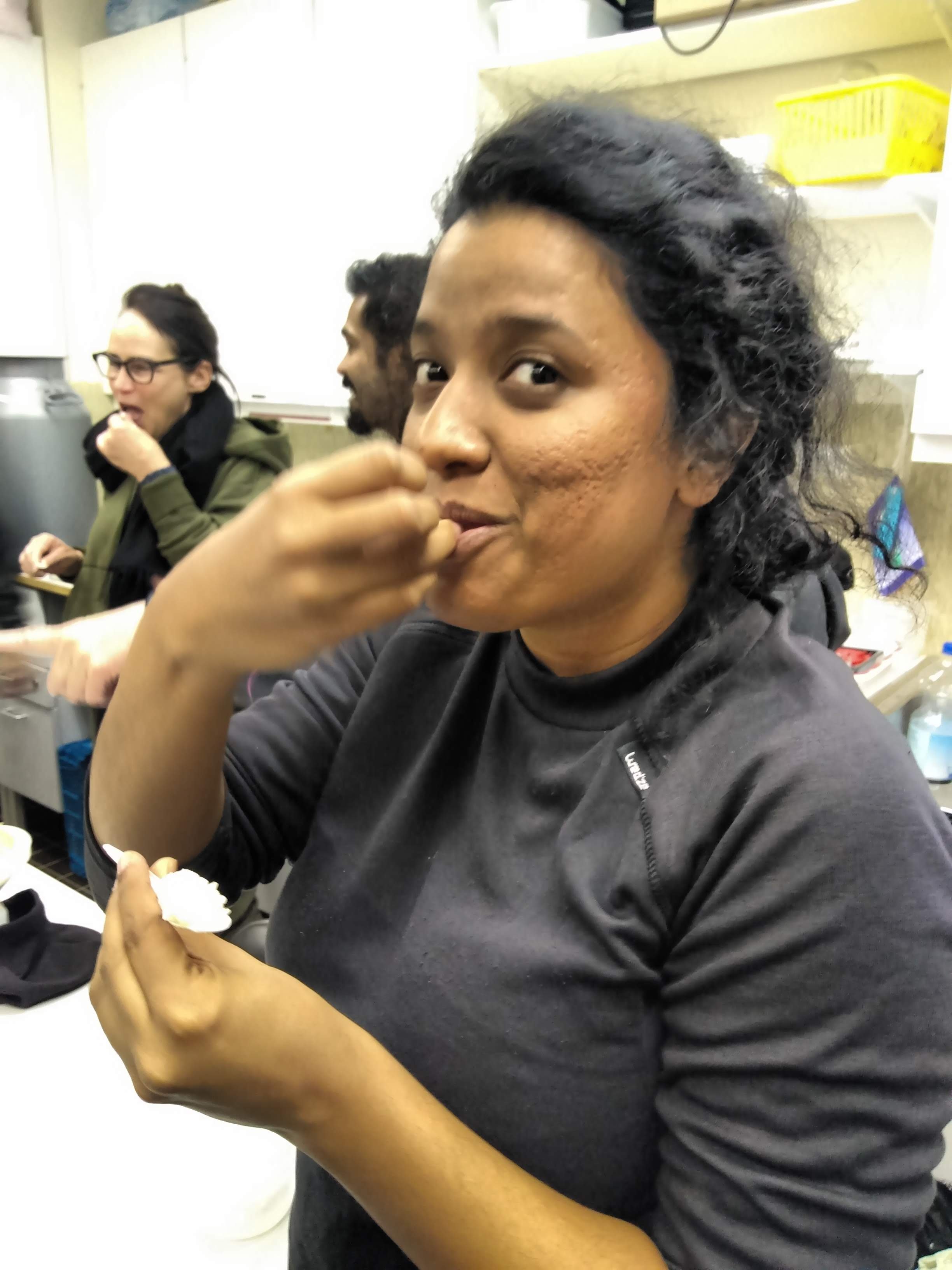 tasting soil! Photo by Hannah Rogers