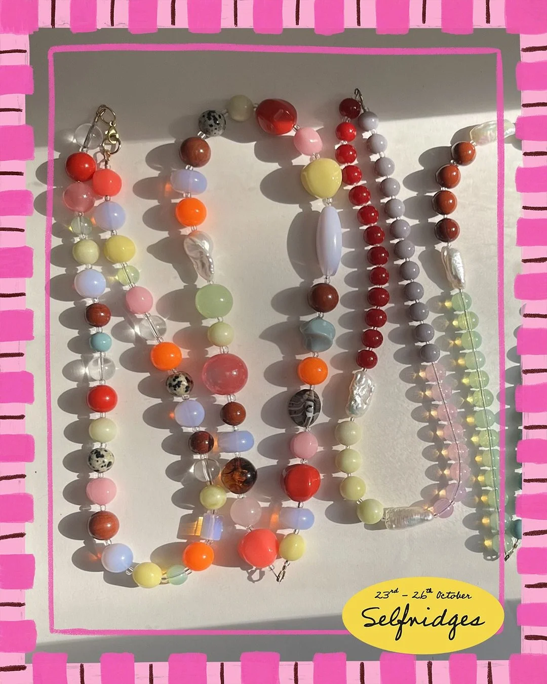 Introducing just one of the 15 incredible small businesses who will be trading with us at Selfridges!

🩷 @hattiebuzzardjewellery 🩷

Always a market favourite!! The gorgeous Hattie Buzzard Jewellery was born from a love and fascination of colour and