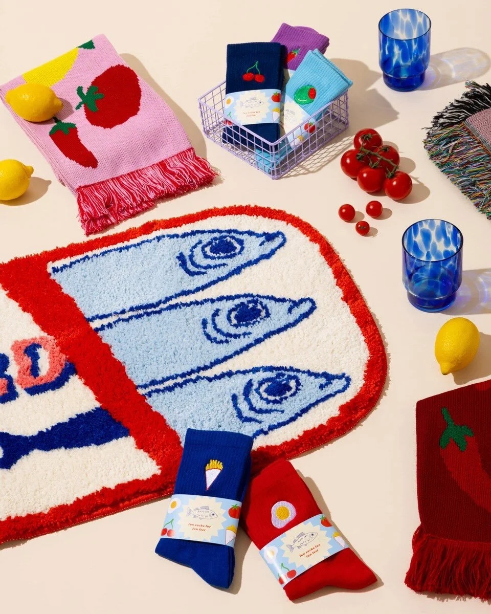 Much loved @harrietsayshi returns to our next market!

Inspired by all things food, the talented Harriet designs the most amazing cushions, rugs and other home decor with the same beautiful bold design she&rsquo;s known for. 

Shop best selling bath 