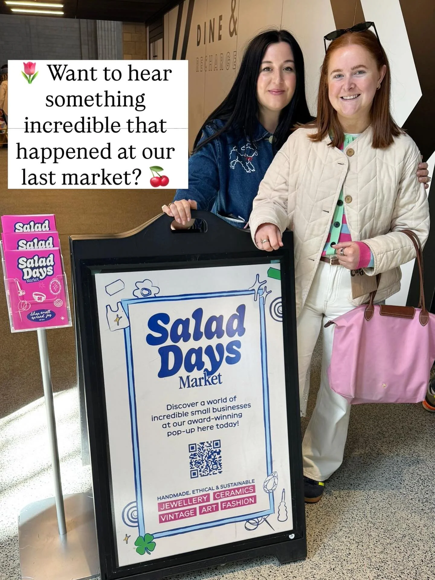 Something absolutely insane happened at our last market 😭 

I was busy working on some content when this customer tapped me on the shoulder.

She told me that her name was Maeve. At first I thought she just wanted to say hello (which is always so lo