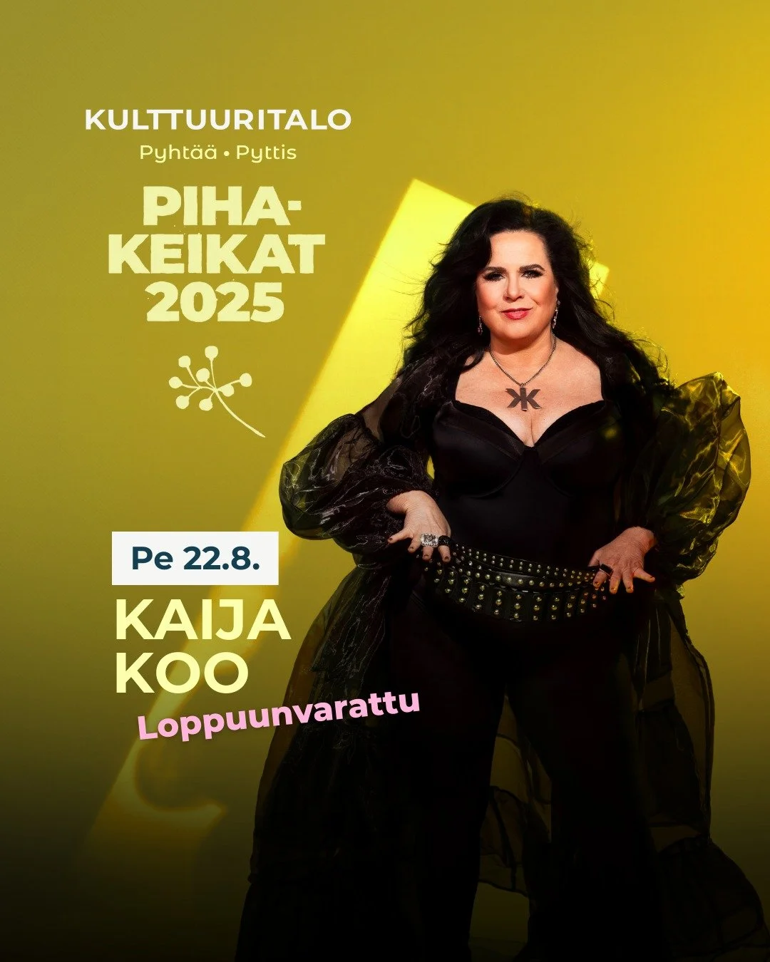 Seuraa 🩷 TÄRKEÄÄ TIETOA 🩷 perjantain 22.8. Kaija Koo-iltaan.
Ensinnäkin upee homma, että ollaan saatu kuningatar K. Pyhtäälle, ja että suosio näkyy loppuunmyytynä keikkana. Hyvä te, hyvä