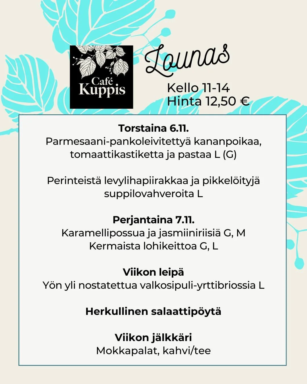 ✨T&auml;t&auml; toivelounasviikkoa juhlistetaan y&ouml;n yli nousseella leip&auml;taikinalla, josta leivotaan briossileip&auml;&auml; valkosipulilla ja yrteill&auml;. Milt&auml; kuulostaa?

Kahtena p&auml;iv&auml;n&auml; viikossa tarjoamme kaksi herk