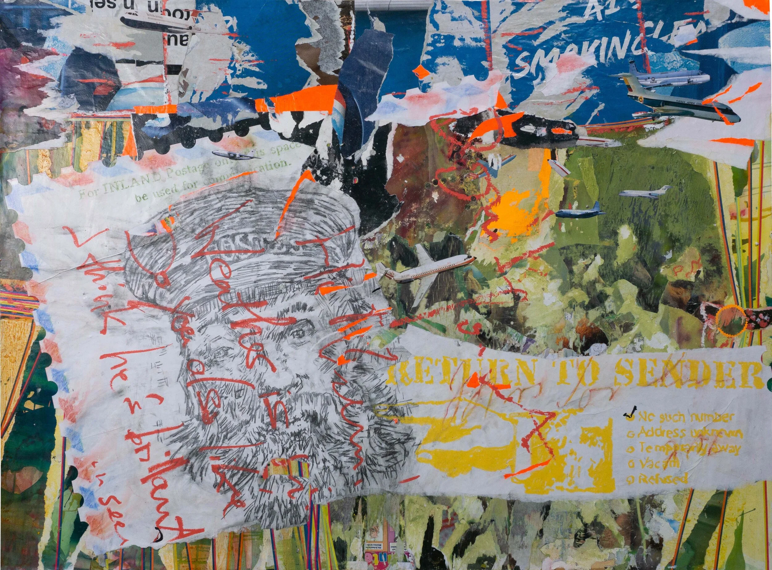 "Luftpostkandidat", year 2021, 155 x 114 cm.