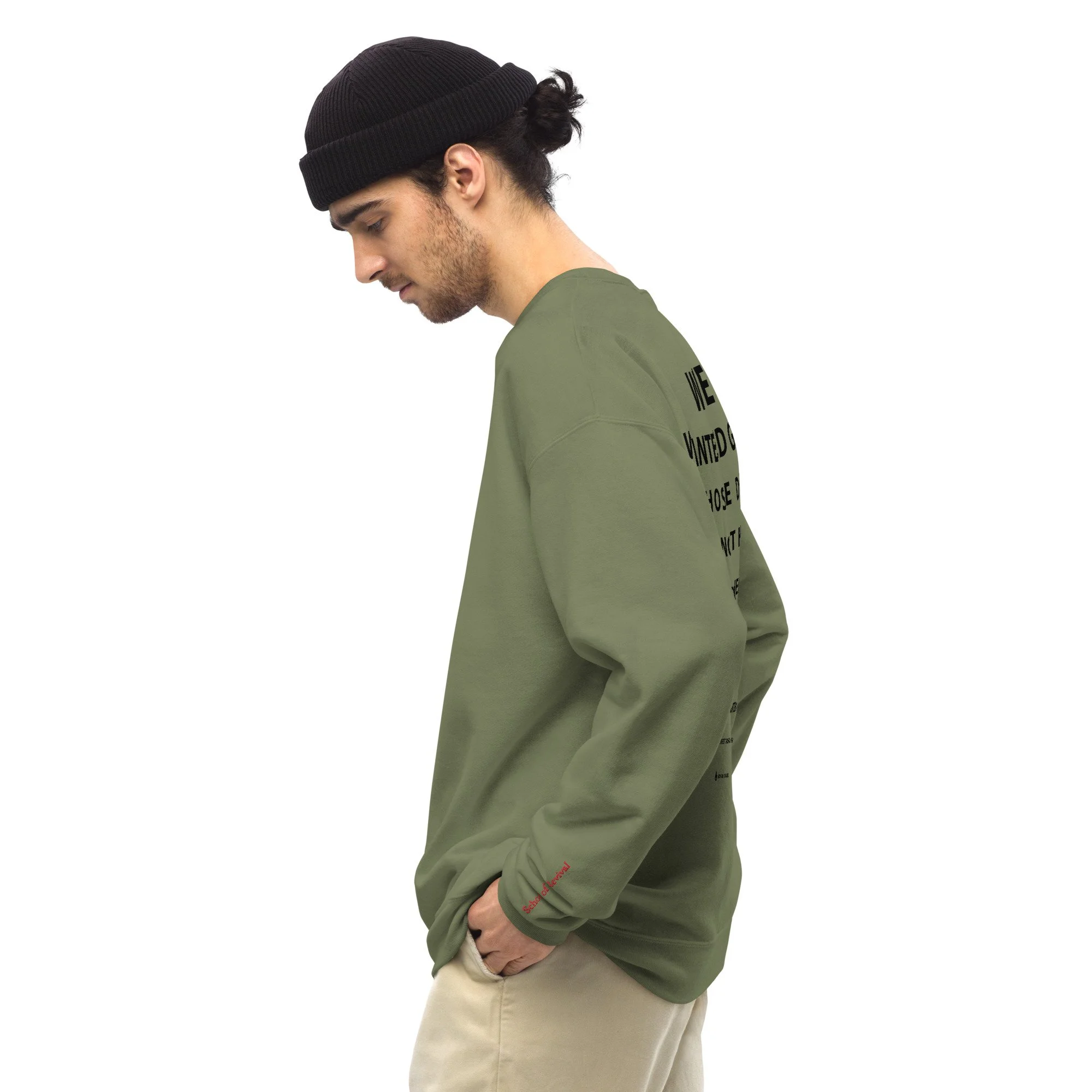 unisex-crew-neck-sweatshirt-military-green-left-64110b71d3e7e.jpg