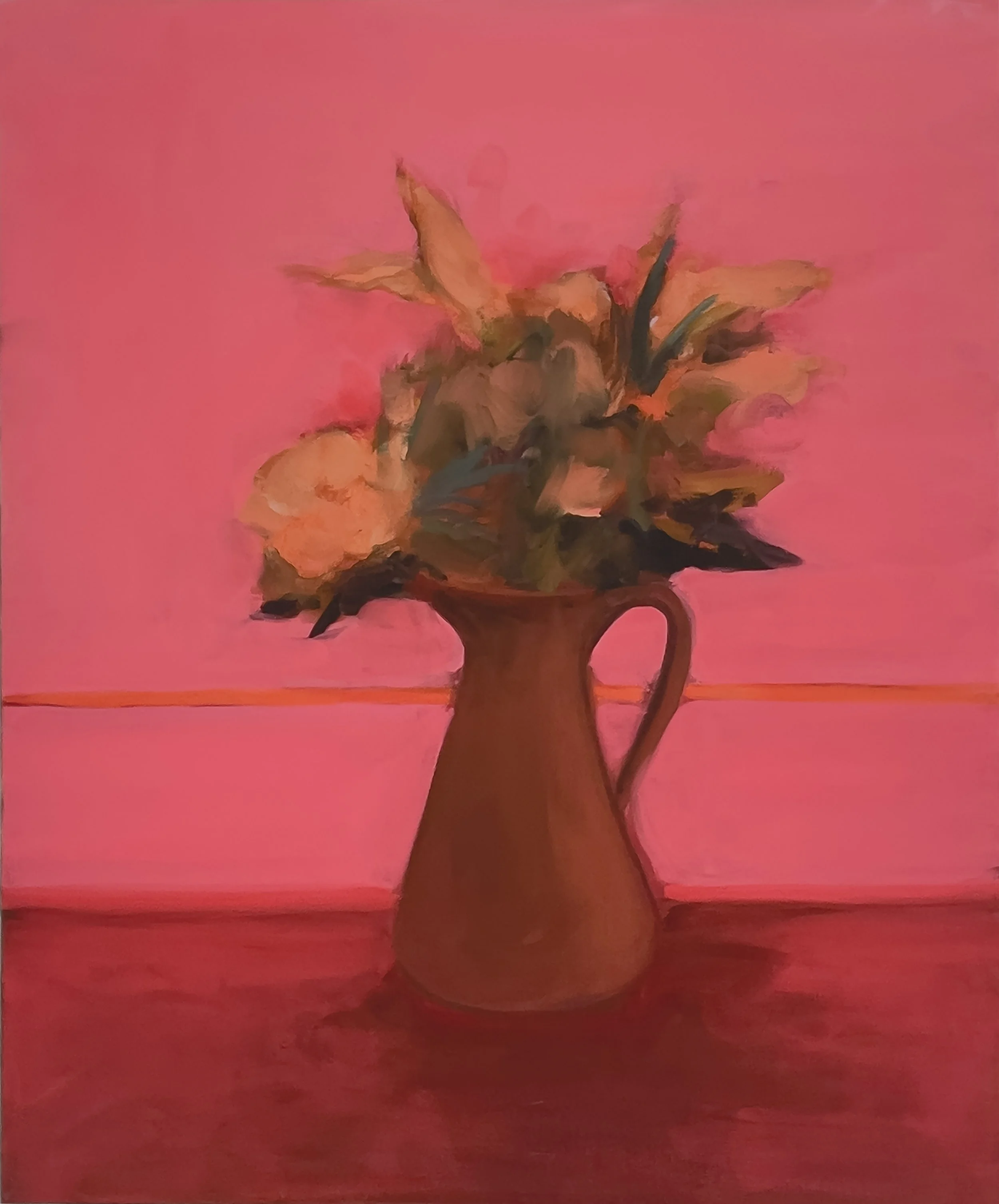 "Nature morte rose", huile sur toile-50x61cm-2026