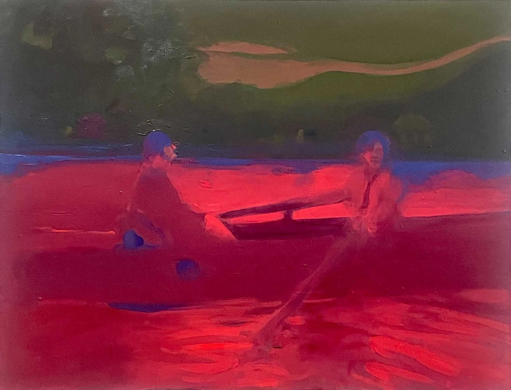 "Un soir d'eau",huile sur toile-2025