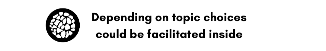 special consideration: depending on topic choices could be facilitated inside