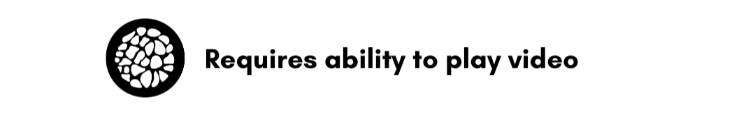 special consideration: requires ability to play video