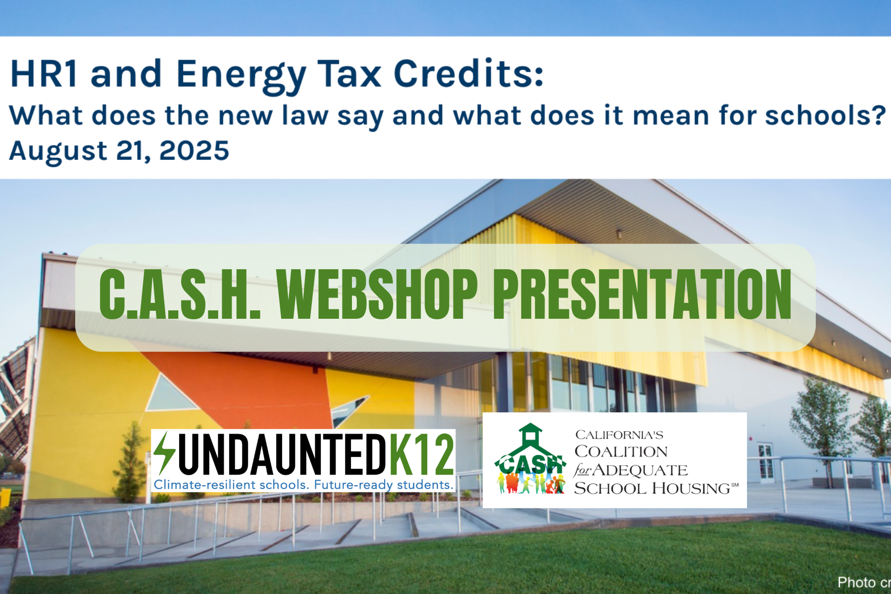 We presented at CASH’s School Energy 101 Webshop