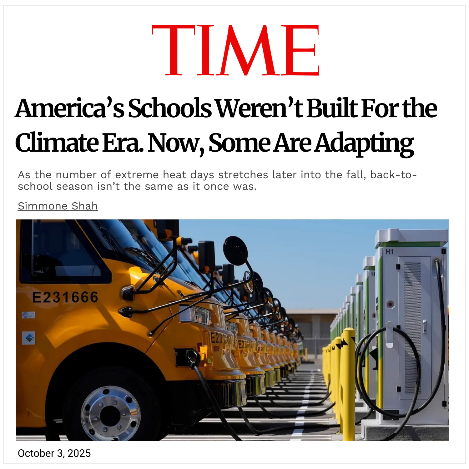 Time Magazine: America’s Schools Weren’t Built For the Climate Era. Now, Some Are Adapting.